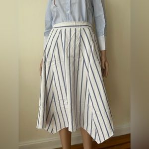 Brand new white elastic stretchy waistband lightweight floor length maxi skirt L